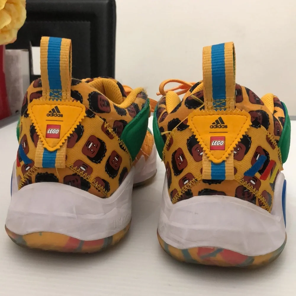ADIDAS D.O.N ISSUE #3 LEGO MULTICOLOR RUNNING SNEAKERS MENS-BOYS SIZE 6
